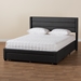 Baxton Studio Braylon Mid-Century Modern Transitional Charcoal Grey Fabric and Dark Brown Finished Wood Queen Size 3-Drawer Storage Platform Bed - CF 9270-A-Coronado-A-Charcoal Grey-Queen