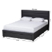 Baxton Studio Braylon Mid-Century Modern Transitional Charcoal Grey Fabric and Dark Brown Finished Wood Full Size 3-Drawer Storage Platform Bed - CF 9270-A-Coronado-A-Charcoal Grey-Full