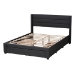 Baxton Studio Braylon Mid-Century Modern Transitional Charcoal Grey Fabric and Dark Brown Finished Wood Full Size 3-Drawer Storage Platform Bed - CF 9270-A-Coronado-A-Charcoal Grey-Full