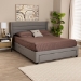 Baxton Studio Braylon Mid-Century Modern Transitional Light Grey Fabric and Dark Brown Finished Wood Queen Size 3-Drawer Storage Platform Bed - CF 9270-A-Coronado-A-Grey-Queen
