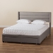 Baxton Studio Braylon Mid-Century Modern Transitional Light Grey Fabric and Dark Brown Finished Wood Queen Size 3-Drawer Storage Platform Bed - CF 9270-A-Coronado-A-Grey-Queen