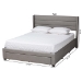 Baxton Studio Braylon Mid-Century Modern Transitional Light Grey Fabric and Dark Brown Finished Wood Queen Size 3-Drawer Storage Platform Bed - CF 9270-A-Coronado-A-Grey-Queen