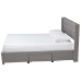 Baxton Studio Braylon Mid-Century Modern Transitional Light Grey Fabric and Dark Brown Finished Wood Queen Size 3-Drawer Storage Platform Bed - CF 9270-A-Coronado-A-Grey-Queen