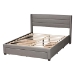 Baxton Studio Braylon Mid-Century Modern Transitional Light Grey Fabric and Dark Brown Finished Wood Queen Size 3-Drawer Storage Platform Bed - CF 9270-A-Coronado-A-Grey-Queen