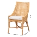 bali & pari Bella Modern Bohemian Natural Brown Rattan Dining Chair - Bella-Rattan-DC