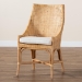 bali & pari Bella Modern Bohemian Natural Brown Rattan Dining Chair - Bella-Rattan-DC