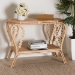 bali & pari Bastet Modern Bohemian Natural Brown Rattan 2-Tier Console Table - RBS033-Rattan-Console