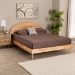 Baxton Studio Denton Japandi Natural Brown Finished Wood Queen Size Platform Bed - BBT61137-A2 Natural Wood-Queen Bed