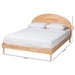 Baxton Studio Denton Japandi Natural Brown Finished Wood Queen Size Platform Bed - BBT61137-A2 Natural Wood-Queen Bed