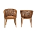 bali & pari Mario Modern Bohemian Natural Brown Finished Teak Wood and Rattan 2-Piece Dining Chair Set - Mario-Rattan-DC