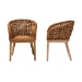 bali & pari Mario Modern Bohemian Natural Brown Finished Teak Wood and Rattan 2-Piece Dining Chair Set - Mario-Rattan-DC