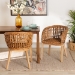 bali & pari Mario Modern Bohemian Natural Brown Finished Teak Wood and Rattan 2-Piece Dining Chair Set - Mario-Rattan-DC