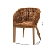 bali & pari Mario Modern Bohemian Natural Brown Finished Teak Wood and Rattan 2-Piece Dining Chair Set - Mario-Rattan-DC