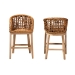 bali & pari Mario Modern Bohemian Natural Brown Finished Teak Wood and Rattan 2-Piece Counter Stool Set - Mario-Rattan-BS