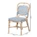 bali & pari Luciana Modern French Blue and White Weaving Natural Rattan Bistro Chair - Luciana-Rattan-DC