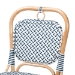 bali & pari Luciana Modern French Blue and White Weaving Natural Rattan Bistro Chair - Luciana-Rattan-DC