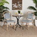 bali & pari Luciana Modern French Blue and White Weaving Natural Rattan Bistro Chair - Luciana-Rattan-DC