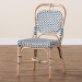 bali & pari Luciana Modern French Blue and White Weaving Natural Rattan Bistro Chair - Luciana-Rattan-DC