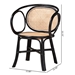 Baxton Studio Palesa Modern Bohemian Two-Tone Black and  Natural Brown Rattan Dining Chair - WS032-Black-Rattan-DC