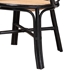 Baxton Studio Palesa Modern Bohemian Two-Tone Black and  Natural Brown Rattan Dining Chair - WS032-Black-Rattan-DC