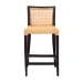 bali & pari Lingga Modern Bohemian Dark Brown Mahogany Wood and Natural Rattan Counter Stool - Lingga-Mahogany-CS