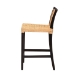 bali & pari Lingga Modern Bohemian Dark Brown Mahogany Wood and Natural Rattan Counter Stool - Lingga-Mahogany-CS