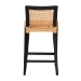 bali & pari Lingga Modern Bohemian Dark Brown Mahogany Wood and Natural Rattan Counter Stool - Lingga-Mahogany-CS
