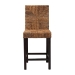 bali & pari Laymi Modern Bohemian Dark Brown Mahogany Wood and Seagrass Counter Stool - Laymi-Mahogany-CS
