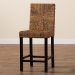 bali & pari Laymi Modern Bohemian Dark Brown Mahogany Wood and Seagrass Counter Stool - Laymi-Mahogany-CS