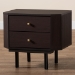 Baxton Studio Norwood Modern Transitional Two-Tone Black and Espresso Brown Finished Wood 2-Drawer End Table - LV34ST3424WI-MW-Side Table