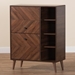 Baxton Studio Keiran Mid-Century Modern Walnut Brown Finished Wood 2-Door Shoe Cabinet - SESC88002WI-CLB-Shoe Cabinet
