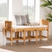 bali & pari Nairi Modern Bohemian Natural Brown Rattan Bench - WS21-Rattan-Bench