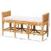 bali & pari Nairi Modern Bohemian Natural Brown Rattan Bench - WS21-Rattan-Bench