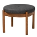 Baxton Studio Iliana Japandi Dark Grey Fabric and Walnut Brown Finished Wood Ottoman Footstool