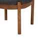Baxton Studio Iliana Japandi Dark Grey Fabric and Walnut Brown Finished Wood Ottoman Footstool - BBT5454-Dark Grey/Walnut-Stool