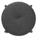 Baxton Studio Iliana Japandi Dark Grey Fabric and Walnut Brown Finished Wood Ottoman Footstool - BBT5454-Dark Grey/Walnut-Stool