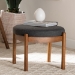 Baxton Studio Iliana Japandi Dark Grey Fabric and Walnut Brown Finished Wood Ottoman Footstool - BBT5454-Dark Grey/Walnut-Stool