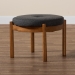 Baxton Studio Iliana Japandi Dark Grey Fabric and Walnut Brown Finished Wood Ottoman Footstool - BBT5454-Dark Grey/Walnut-Stool