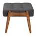 Baxton Studio Jeanine Japandi Dark Grey Fabric and Walnut Brown Finished Wood Ottoman Footstool - BBT5455-Dark Grey/Walnut-Stool