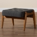 Baxton Studio Jeanine Japandi Dark Grey Fabric and Walnut Brown Finished Wood Ottoman Footstool - BBT5455-Dark Grey/Walnut-Stool