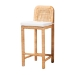 Baxton Studio Zariah Modern Bohemian Natural Brown Rattan and Mahogany Wood Bar Stool