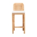 bali & pari Zariah Modern Bohemian Natural Brown Rattan and Mahogany Wood Bar Stool - WS15-Mahogany-BS
