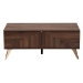 Baxton Studio Graceland Mid-Century Modern Transitional Walnut Brown Finished Wood 2-Drawer Coffee Table - LV45CFT4514WI-CLB-Coffee Table