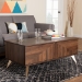Baxton Studio Graceland Mid-Century Modern Transitional Walnut Brown Finished Wood 2-Drawer Coffee Table - LV45CFT4514WI-CLB-Coffee Table