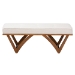 Baxton Studio Chenoa Japandi Cream Boucle Fabric and Walnut Brown Finished Wood Bench - BBT5472-Maya-Cream/Walnut-Bench