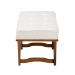 Baxton Studio Chenoa Japandi Cream Boucle Fabric and Walnut Brown Finished Wood Bench - BBT5472-Maya-Cream/Walnut-Bench