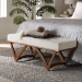 Baxton Studio Chenoa Japandi Cream Boucle Fabric and Walnut Brown Finished Wood Bench - BBT5472-Maya-Cream/Walnut-Bench