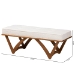 Baxton Studio Chenoa Japandi Cream Boucle Fabric and Walnut Brown Finished Wood Bench - BBT5472-Maya-Cream/Walnut-Bench
