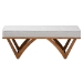Baxton Studio Chenoa Japandi Light Grey Boucle Fabric and Walnut Brown Finished Wood Bench - BBT5472-Maya-Sky Grey/Walnut-Bench