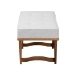 Baxton Studio Chenoa Japandi Light Grey Boucle Fabric and Walnut Brown Finished Wood Bench - BBT5472-Maya-Sky Grey/Walnut-Bench